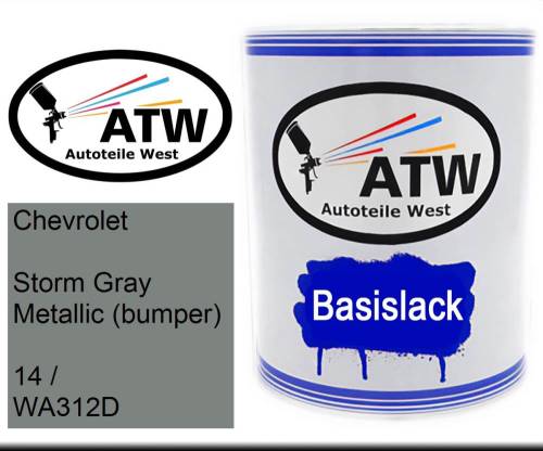 Chevrolet, Storm Gray Metallic (bumper), 14 / WA312D: 1L Lackdose, von ATW Autoteile West.